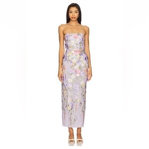 Lovers + Friends Strapless Floral Dress - Lavender and Multicolor
